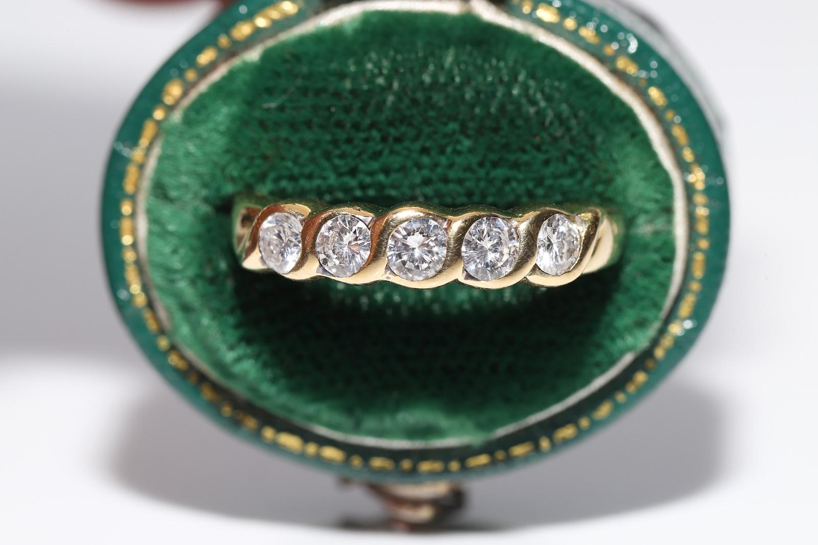 Verlobungsring, Vintage, ca. 1980er Jahre, 18 Karat Gold, natürlicher Diamant, dekoriert (Retro) im Angebot