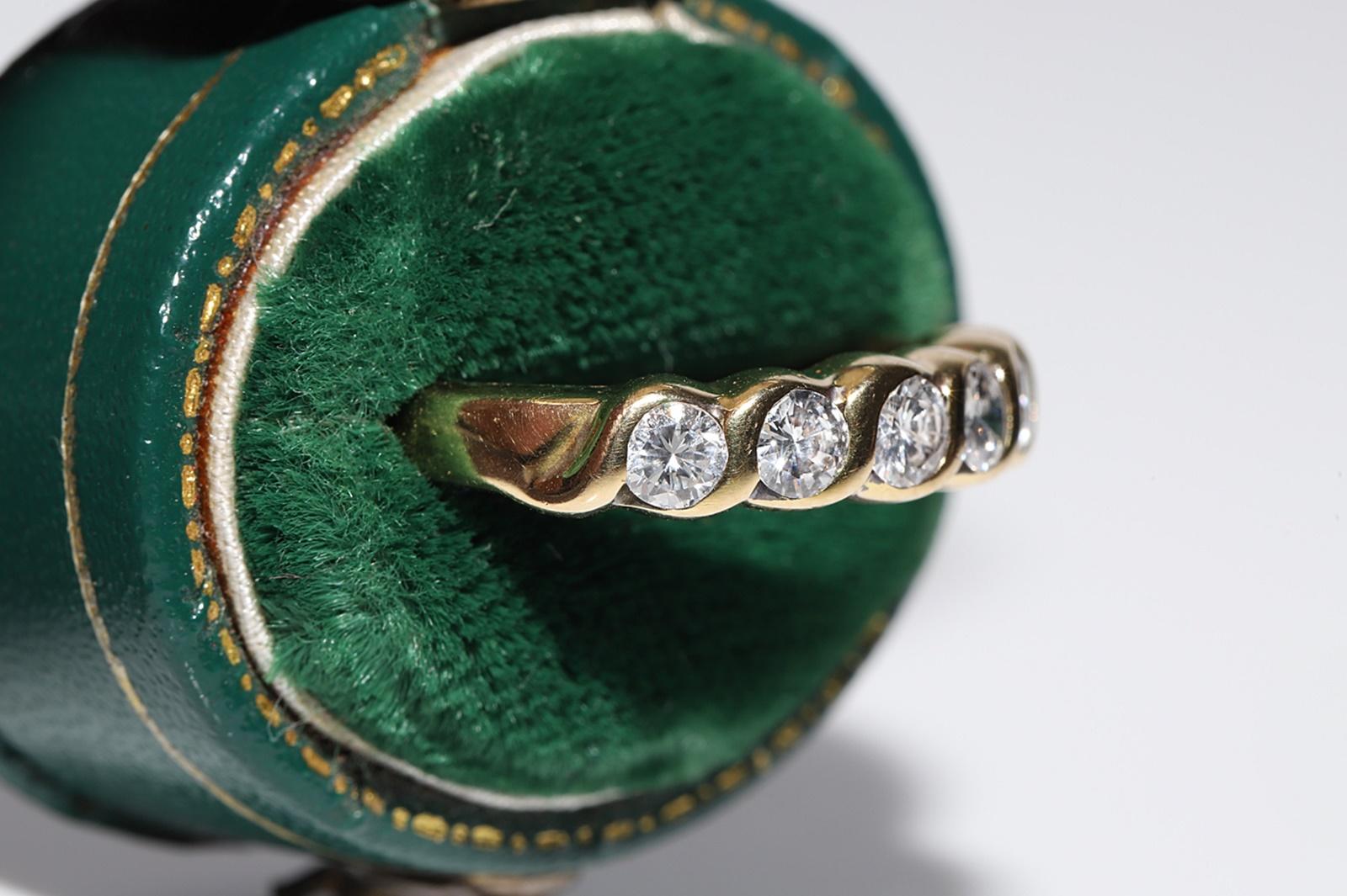 Verlobungsring, Vintage, ca. 1980er Jahre, 18 Karat Gold, natürlicher Diamant, dekoriert (Briolette) im Angebot