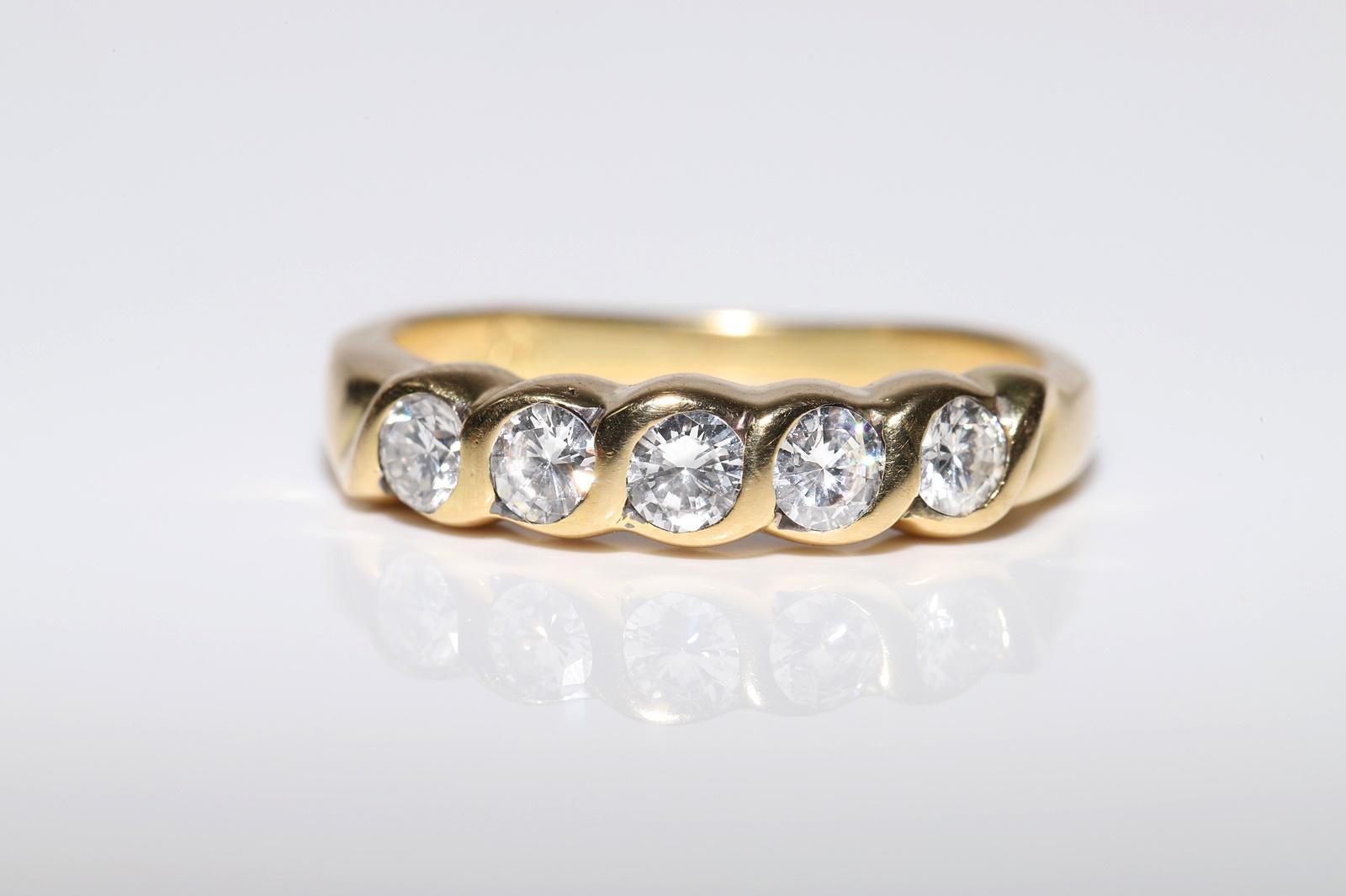 Verlobungsring, Vintage, ca. 1980er Jahre, 18 Karat Gold, natürlicher Diamant, dekoriert im Zustand „Gut“ im Angebot in Fatih/İstanbul, 34