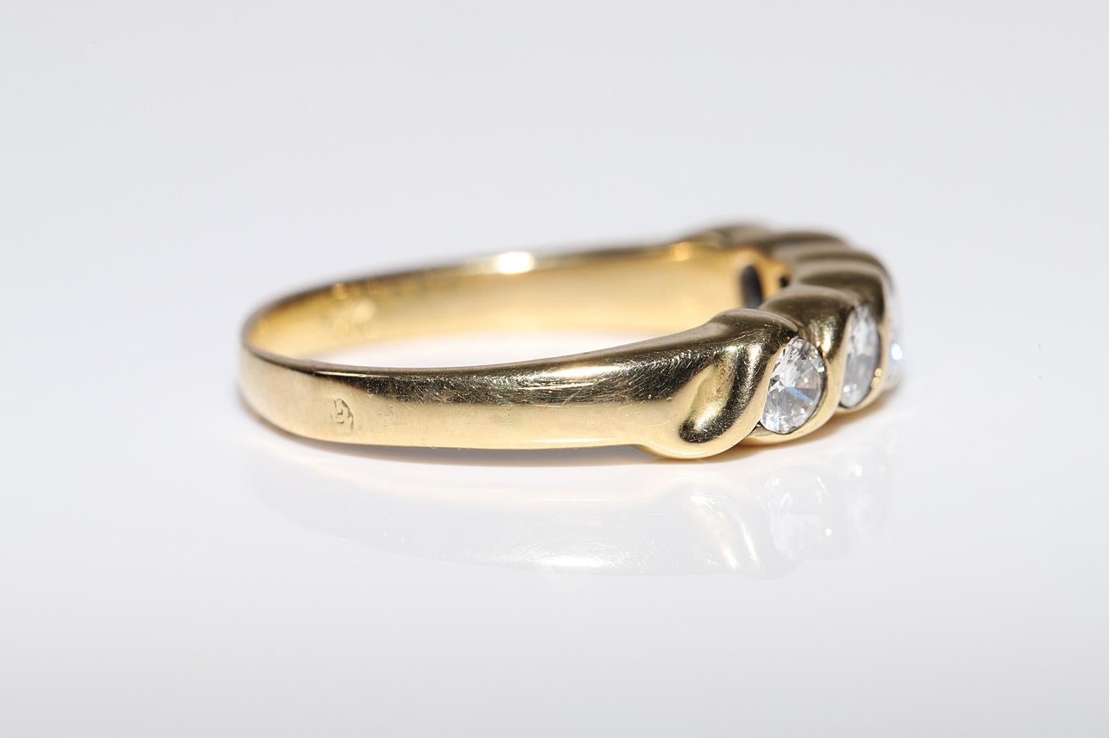 Verlobungsring, Vintage, ca. 1980er Jahre, 18 Karat Gold, natürlicher Diamant, dekoriert im Angebot 1