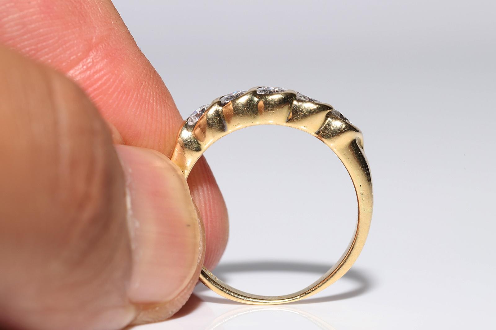 Verlobungsring, Vintage, ca. 1980er Jahre, 18 Karat Gold, natürlicher Diamant, dekoriert im Angebot 2