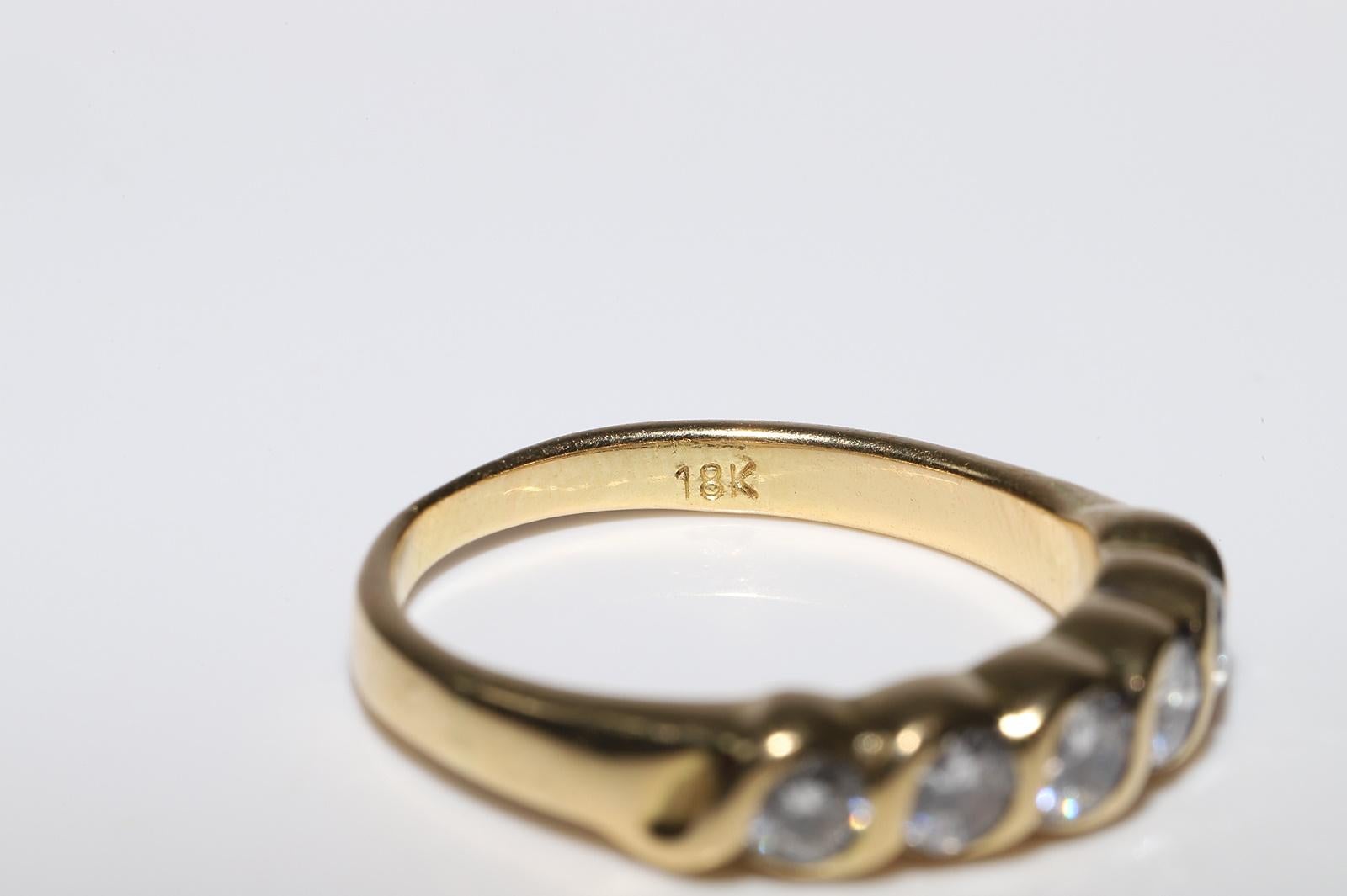 Verlobungsring, Vintage, ca. 1980er Jahre, 18 Karat Gold, natürlicher Diamant, dekoriert im Angebot 3