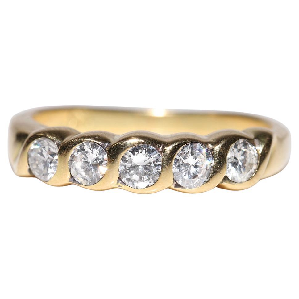 Verlobungsring, Vintage, ca. 1980er Jahre, 18 Karat Gold, natürlicher Diamant, dekoriert