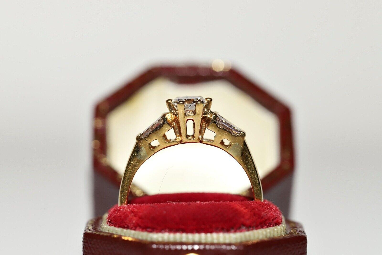 Verlobungsring, Vintage, ca. 1980er Jahre, 18 Karat Gold, natürlicher Diamant, dekoriert im Angebot 6
