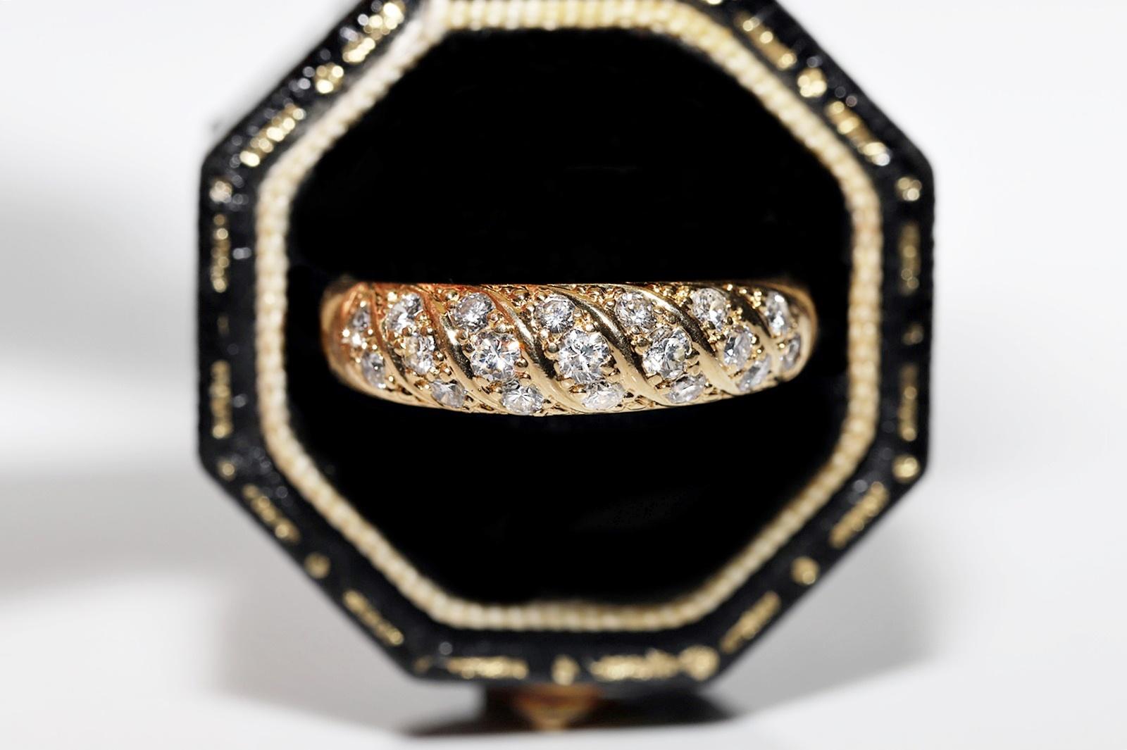 Verlobungsring, Vintage, ca. 1980er Jahre, 18 Karat Gold, natürlicher Diamant, dekoriert  im Angebot 8