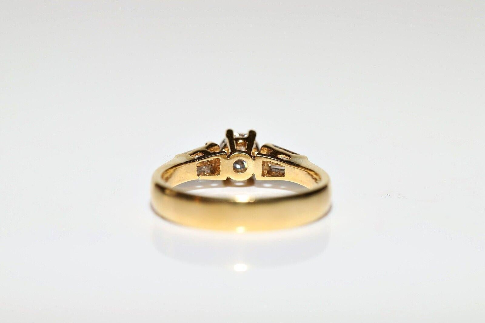 Verlobungsring, Vintage, ca. 1980er Jahre, 18 Karat Gold, natürlicher Diamant, dekoriert (Retro) im Angebot
