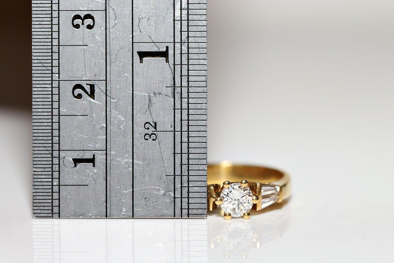 Verlobungsring, Vintage, ca. 1980er Jahre, 18 Karat Gold, natürlicher Diamant, dekoriert Damen im Angebot
