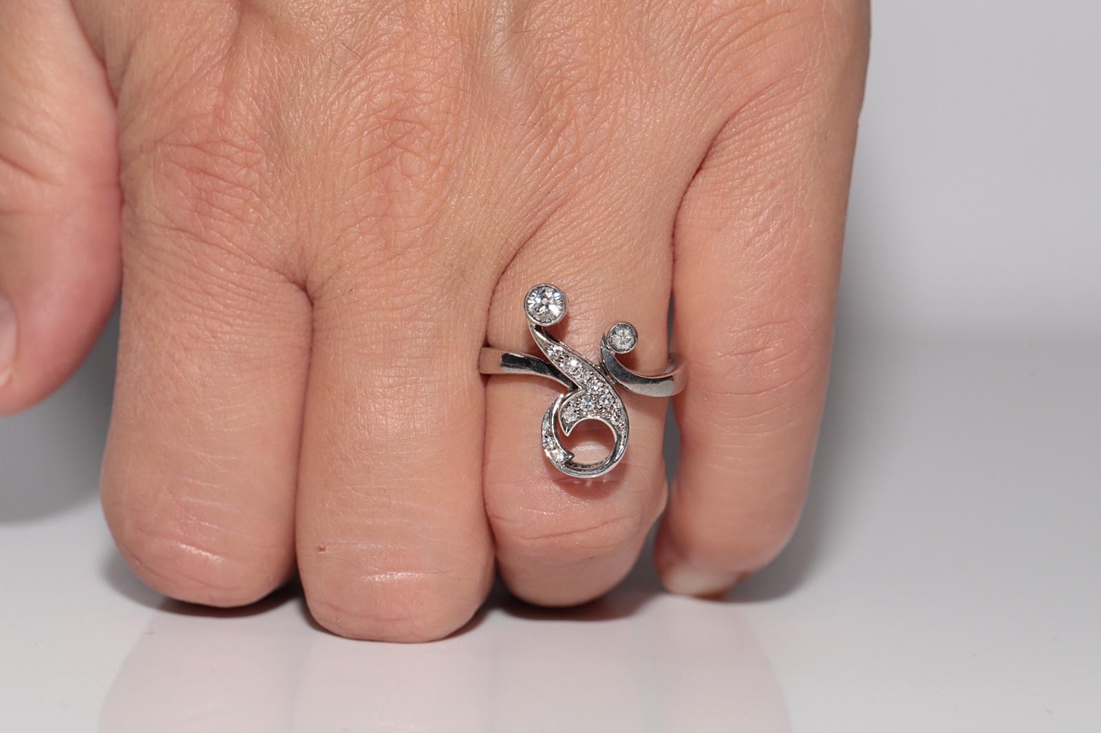 Anello con fiori decorati con diamanti naturali in oro 18k, CIRCA GLI ANNI 80 in vendita 8
