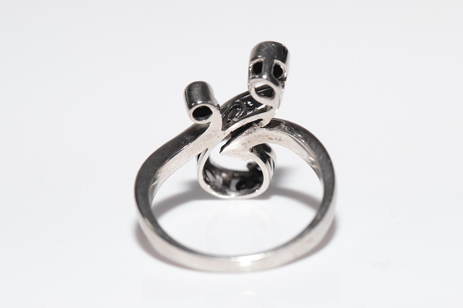 Anello con fiori decorati con diamanti naturali in oro 18k, CIRCA GLI ANNI 80 in vendita 2