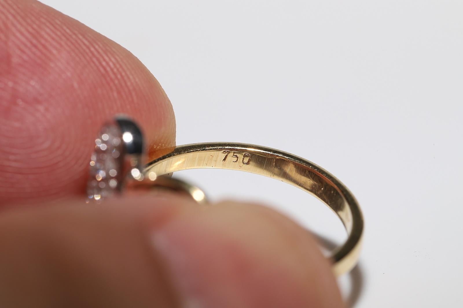 Vintage Circa 1980er Jahre 18k Gold Natürlicher Diamant Dekorierter Herzring im Angebot 8