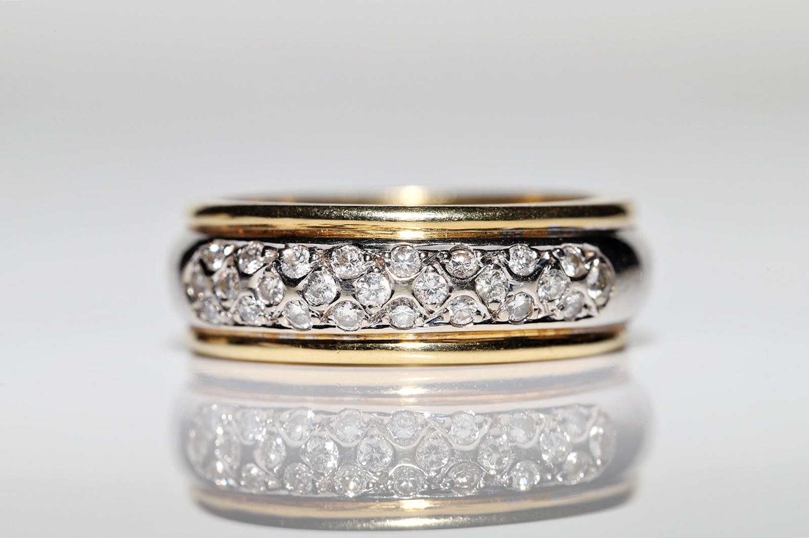 Vintage Circa 1980er Jahre 18k Gold Natürlicher Diamant Dekorierter hübscher Ring im Zustand „Gut“ im Angebot in Fatih/İstanbul, 34