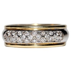 Vintage Circa 1980er Jahre 18k Gold Natürlicher Diamant Dekorierter hübscher Vintage-Ring