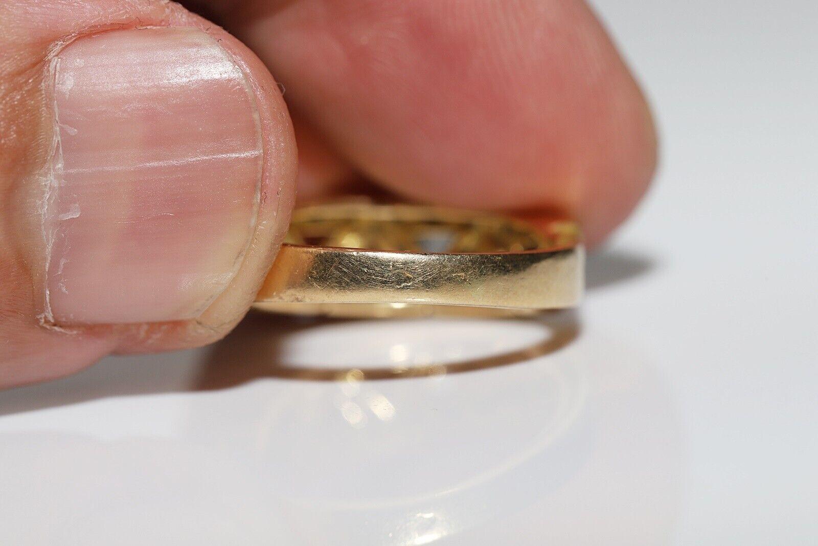 Vintage Circa 1980er Jahre 18k Gold Natürlicher Diamant Dekorierter Vintage-Ring im Angebot 4