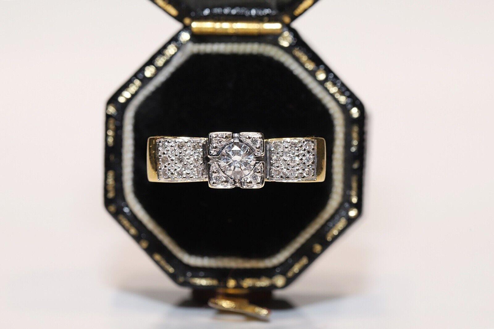 Vintage Circa 1980er Jahre 18k Gold Natürlicher Diamant Dekorierter Vintage-Ring im Angebot 4