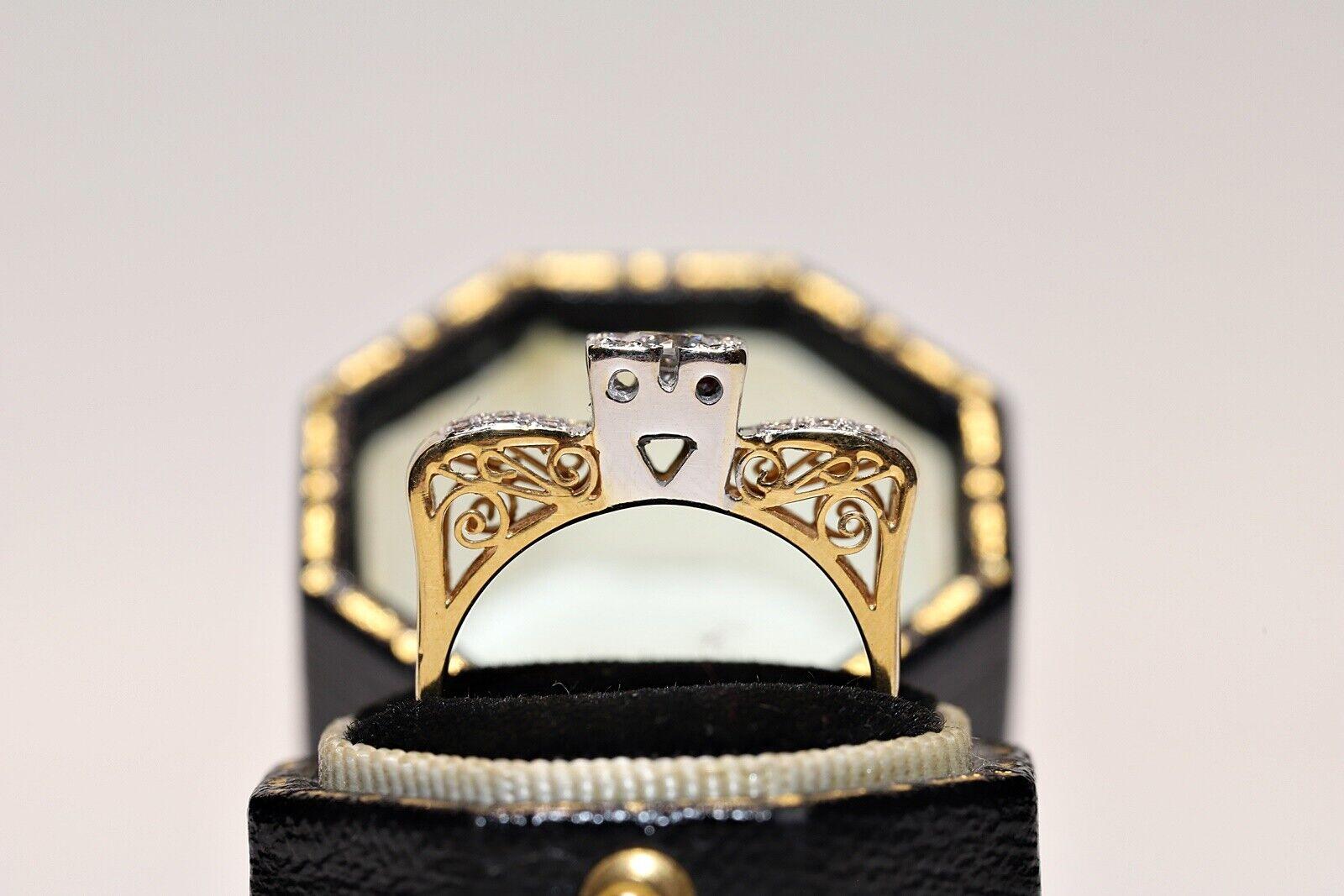 Vintage Circa 1980er Jahre 18k Gold Natürlicher Diamant Dekorierter Vintage-Ring im Angebot 6