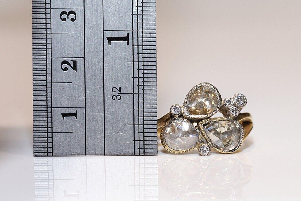 Vintage CIRCA 1980s 18k Gold Natürlicher Diamant Dekoriert Rİng  im Zustand „Gut“ im Angebot in Fatih/İstanbul, 34