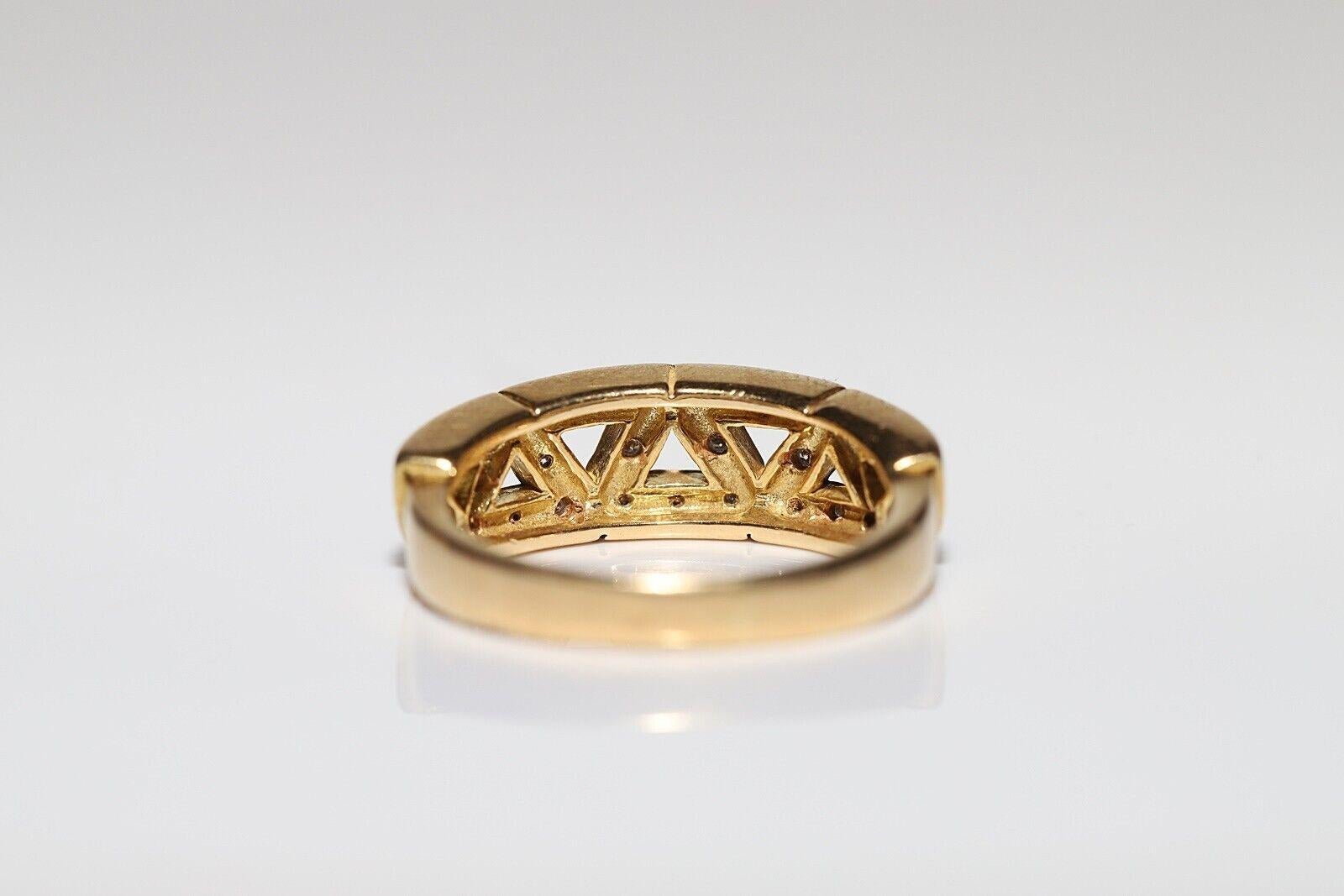 Vintage Circa 1980er Jahre 18k Gold Natürlicher Diamant Dekorierter Vintage-Ring im Zustand „Gut“ im Angebot in Fatih/İstanbul, 34