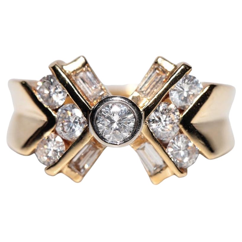 Vintage CIRCA anni
80 in oro 18k Nature Anello decorato con diamanti