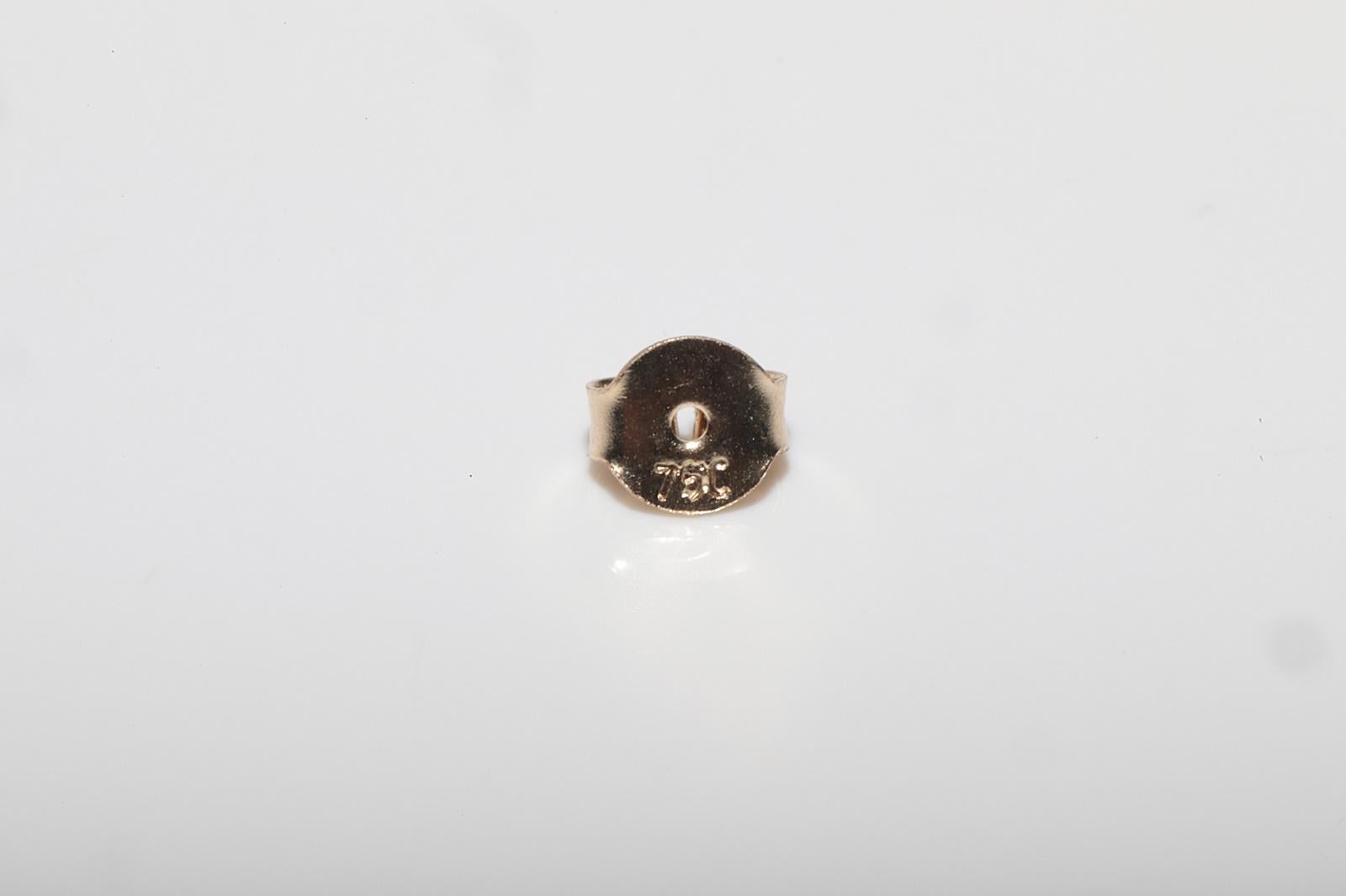 Vintage Circa 1980s 18k Gold Natural Diamond Decorated Solitaire Earring For Sale 5