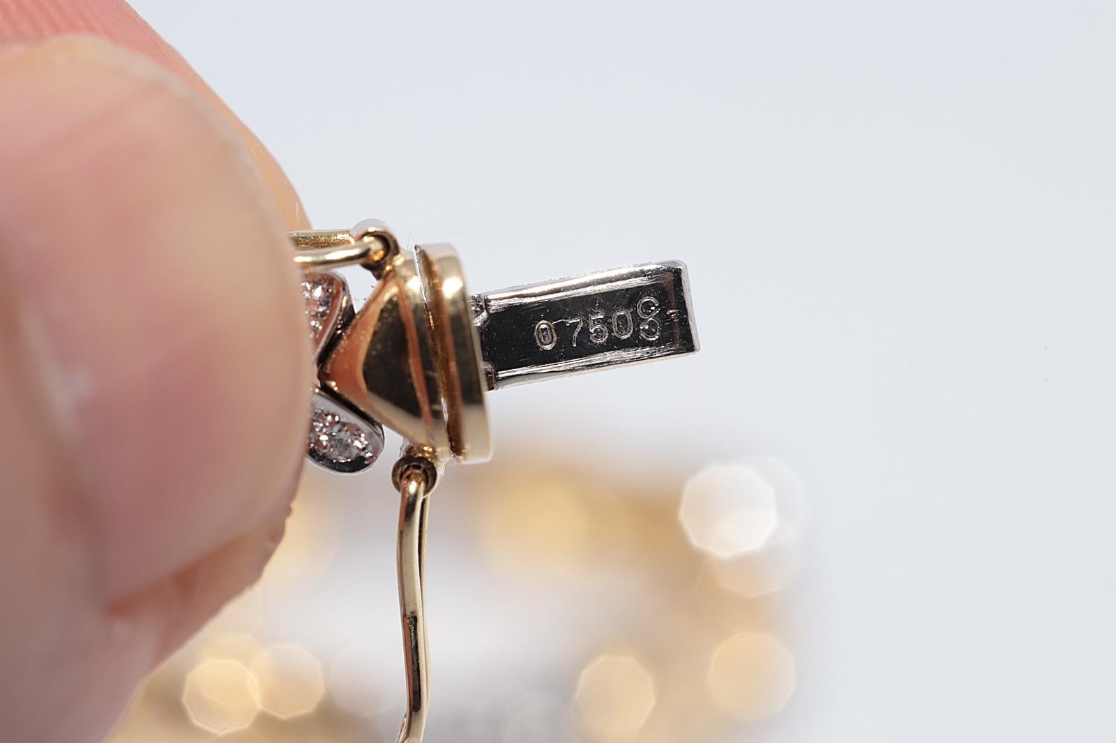 Vintage CIRCA 1980s 18k Gold natürlichen Diamanten verziert starke Armband im Angebot 4