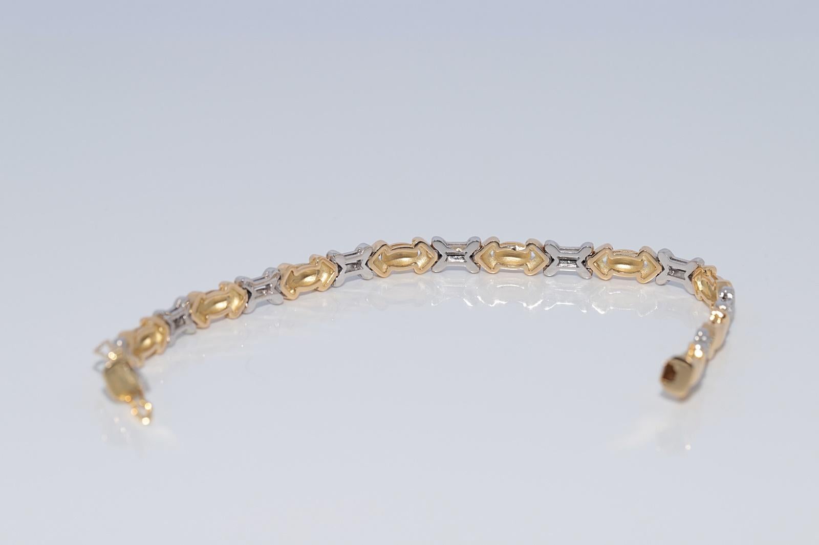 Vintage CIRCA 1980s 18k Gold natürlichen Diamanten verziert starke Armband im Angebot 5