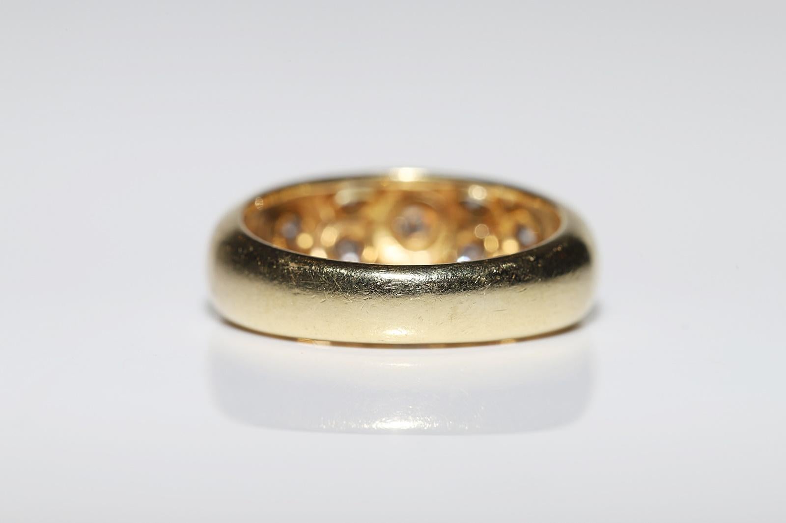 Circa 1980er Jahre  18k Gold natürlichen Diamanten dekoriert starken Ring 4