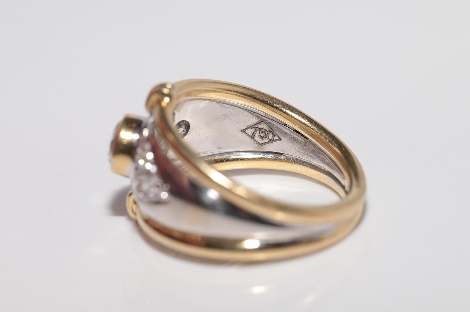 Vintage Circa 1980er Jahre 18k Gold Natürlicher Diamant Dekorierter starker Ring im Angebot 4
