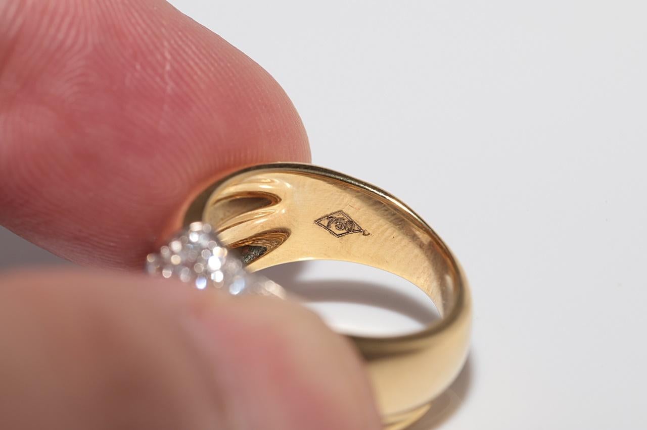 Anello forte decorato con diamanti naturali in oro 18 carati CIRCA gli anni '80 in vendita 4