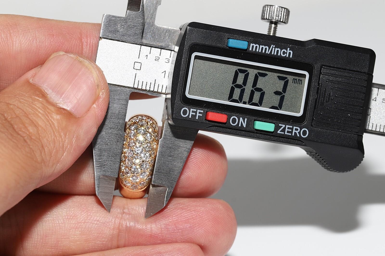 Anello forte decorato con diamanti naturali in oro 18 carati CIRCA gli anni '80 in vendita 6