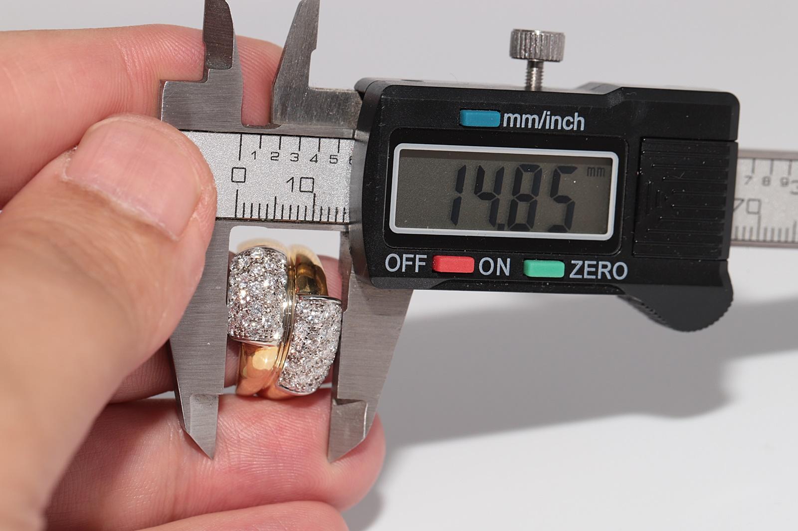 Anello forte decorato con diamanti naturali in oro 18 carati CIRCA gli anni '80 in vendita 6