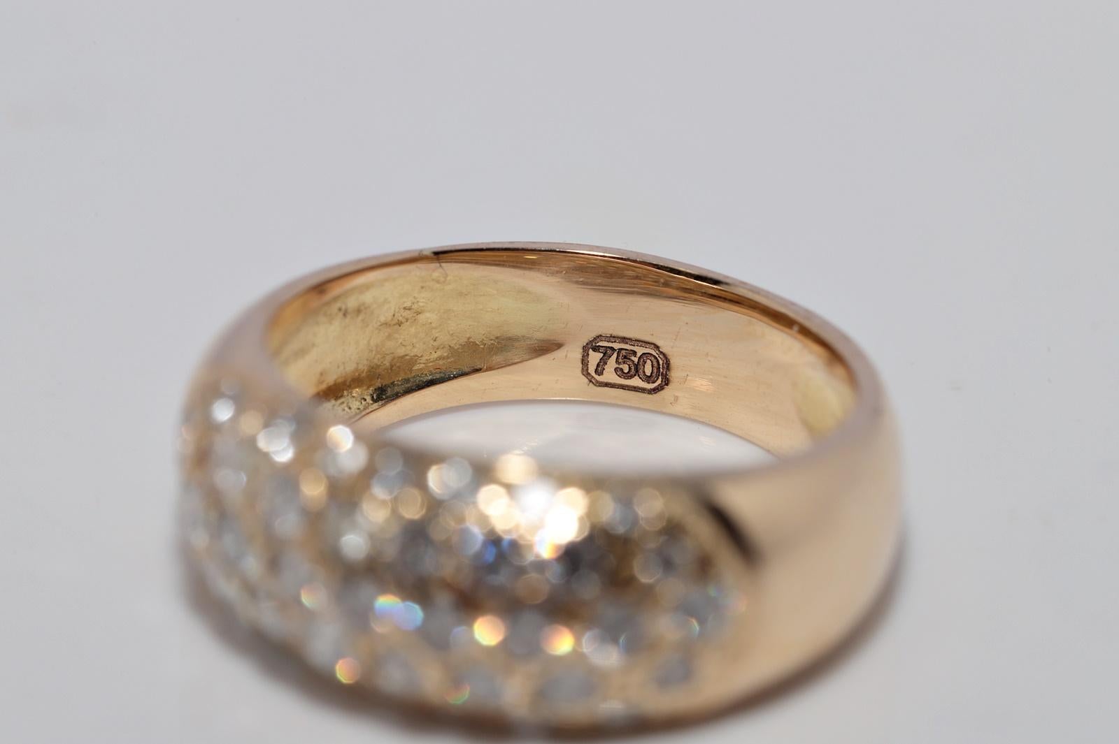 Anello forte decorato con diamanti naturali in oro 18 carati CIRCA gli anni '80 in vendita 7