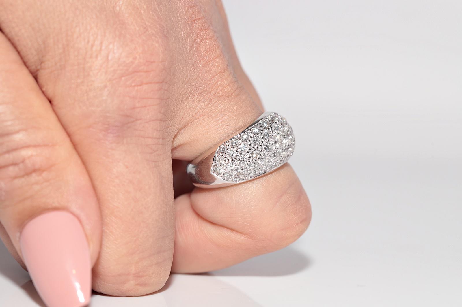 Anello forte decorato con diamanti naturali in oro 18 carati CIRCA gli anni '80 in vendita 10