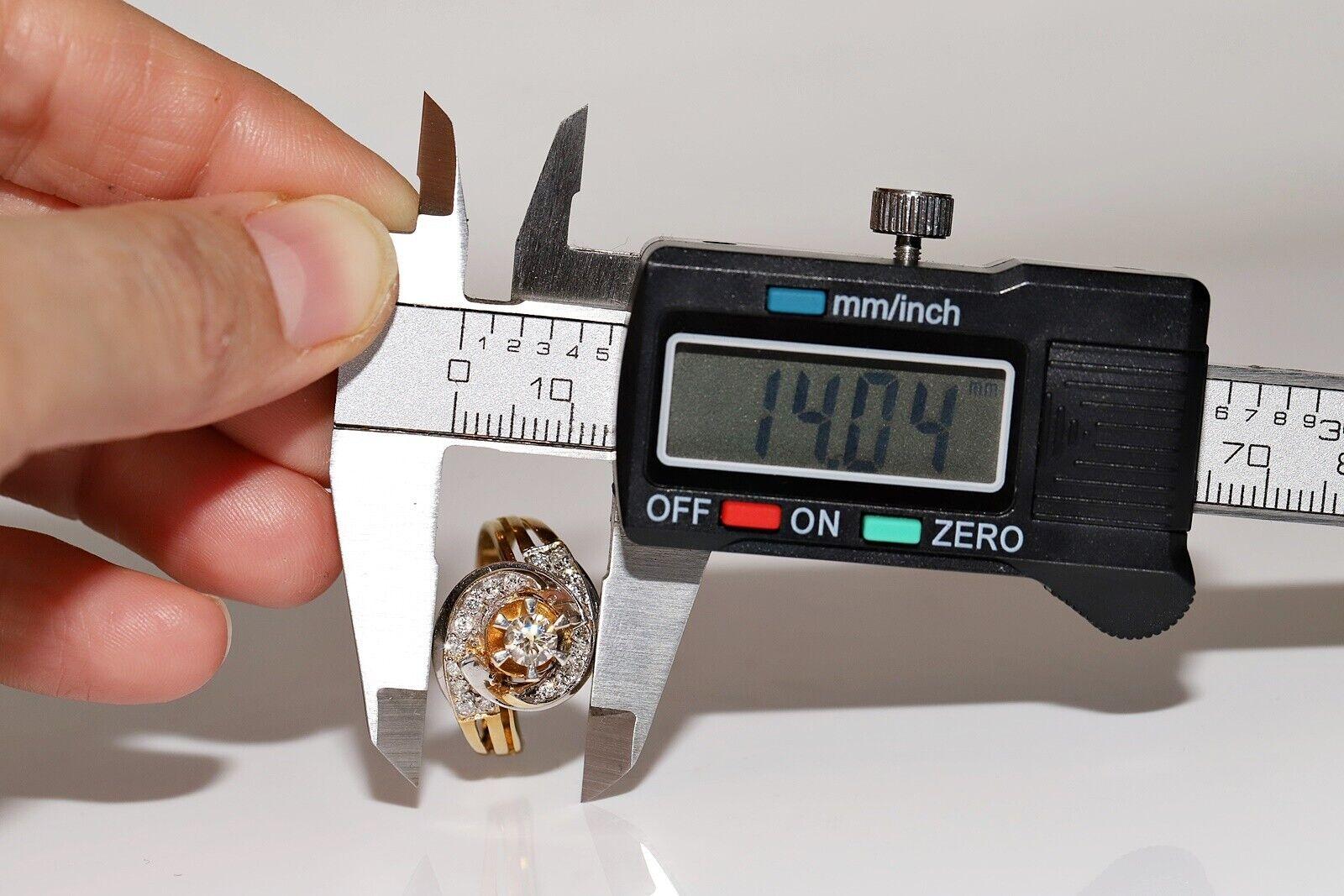 Anello forte decorato con diamanti naturali in oro 18 carati CIRCA gli anni '80 in vendita 11