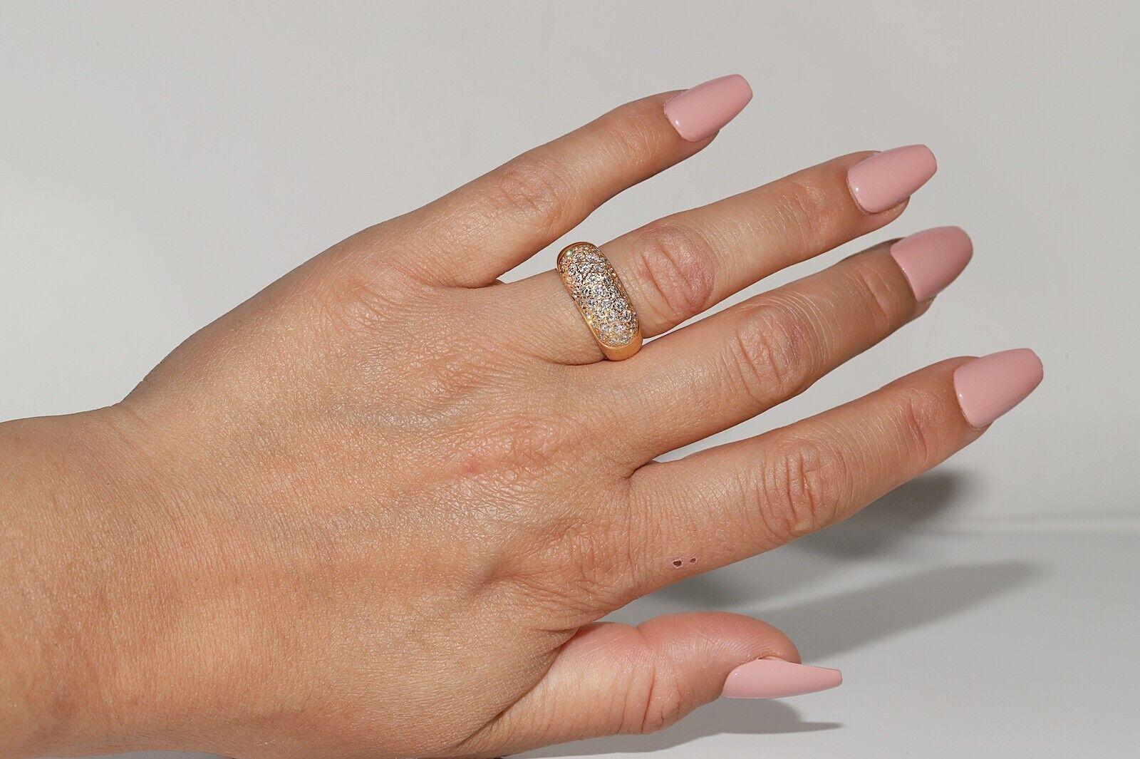 Artigiano Anello forte decorato con diamanti naturali in oro 18 carati CIRCA gli anni '80 in vendita