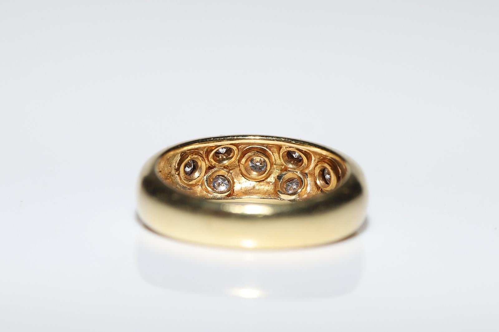 Circa 1980er Jahre  18k Gold natürlichen Diamanten dekoriert starken Ring Damen