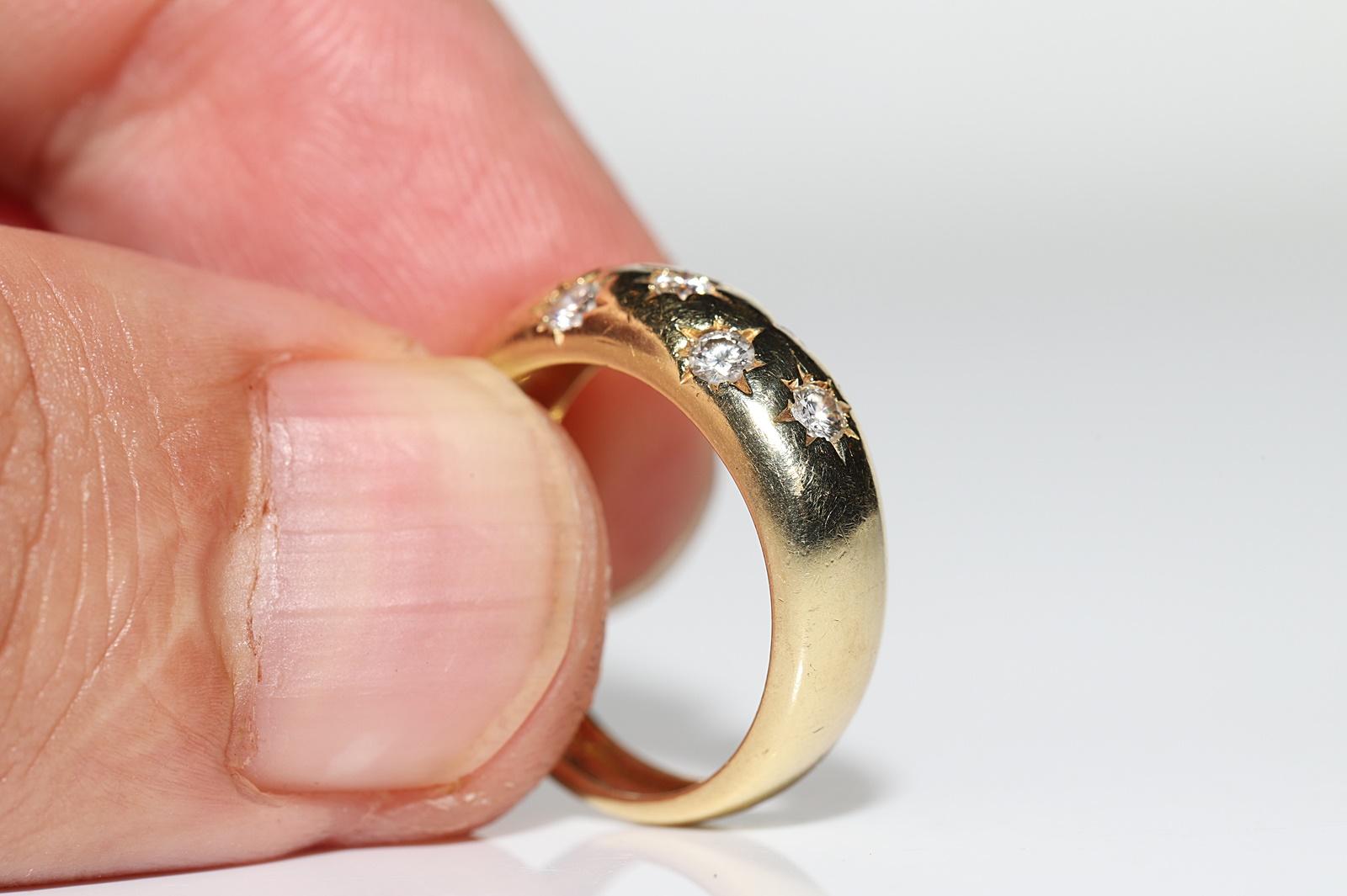 Circa 1980er Jahre  18k Gold natürlichen Diamanten dekoriert starken Ring 1