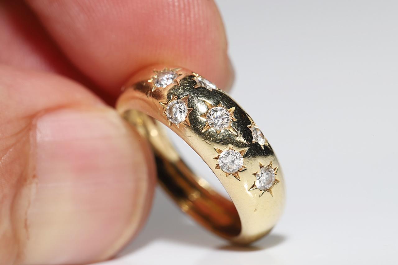 Circa 1980er Jahre  18k Gold natürlichen Diamanten dekoriert starken Ring 2