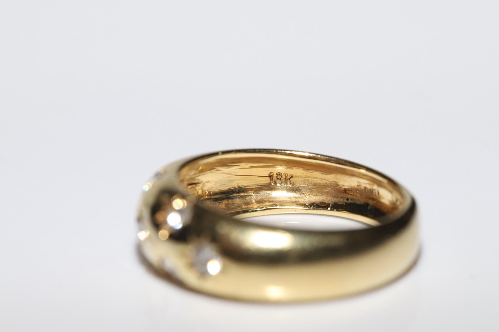 Circa 1980er Jahre  18k Gold natürlichen Diamanten dekoriert starken Ring 3
