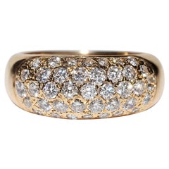 Anello forte decorato con diamanti naturali in oro 18 carati CIRCA gli anni
80