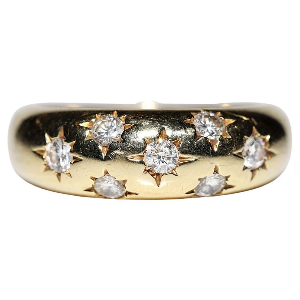 Circa 1980er Jahre  18k Gold natürlichen Diamanten dekoriert starken Ring