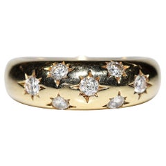 Circa 1980er Jahre  18k Gold natürlichen Diamanten dekoriert starken Ring