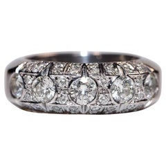 Bague vintage des années 1980 en or 18 carats décorée de diamants naturels