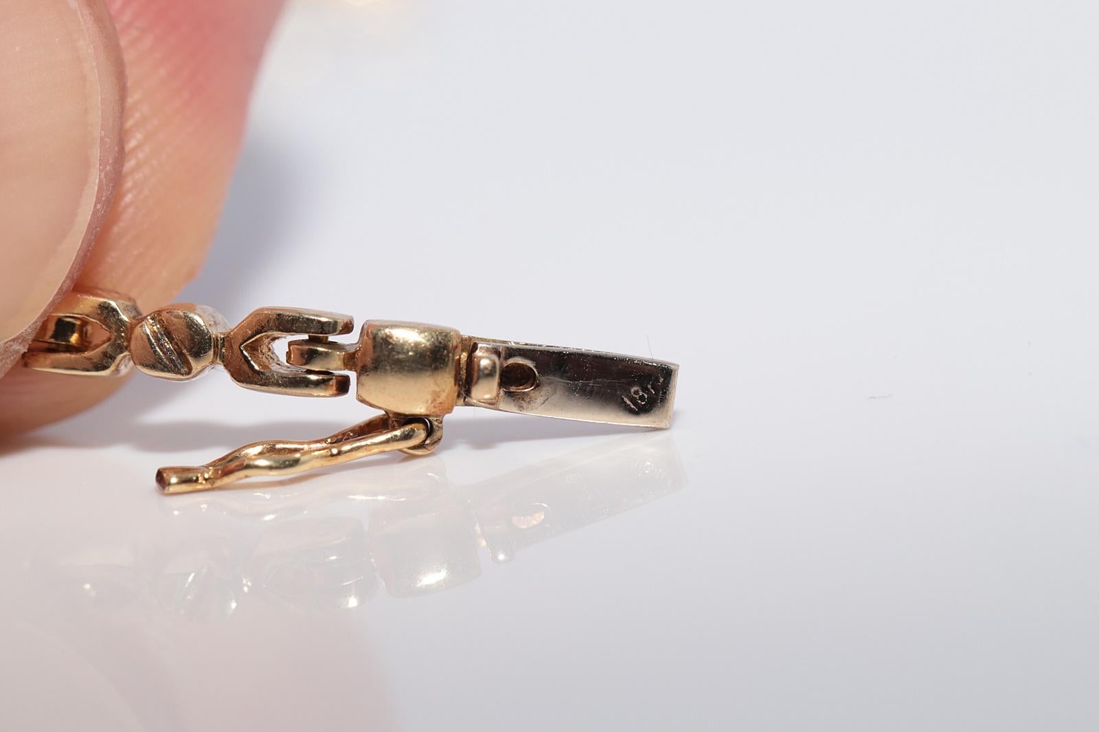 Bracciale da tennis decorato con diamanti naturali in oro 18 ct. d'epoca CIRCA 1980 in vendita 5