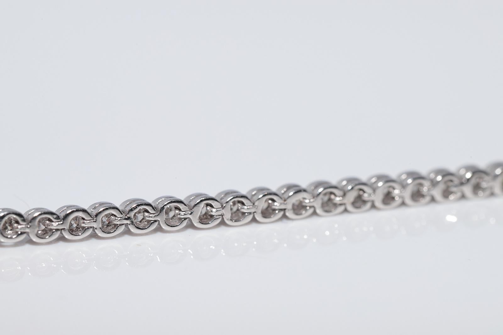 Bracciale da tennis decorato con diamanti naturali in oro 18 ct. d'epoca CIRCA 1980 in vendita 6