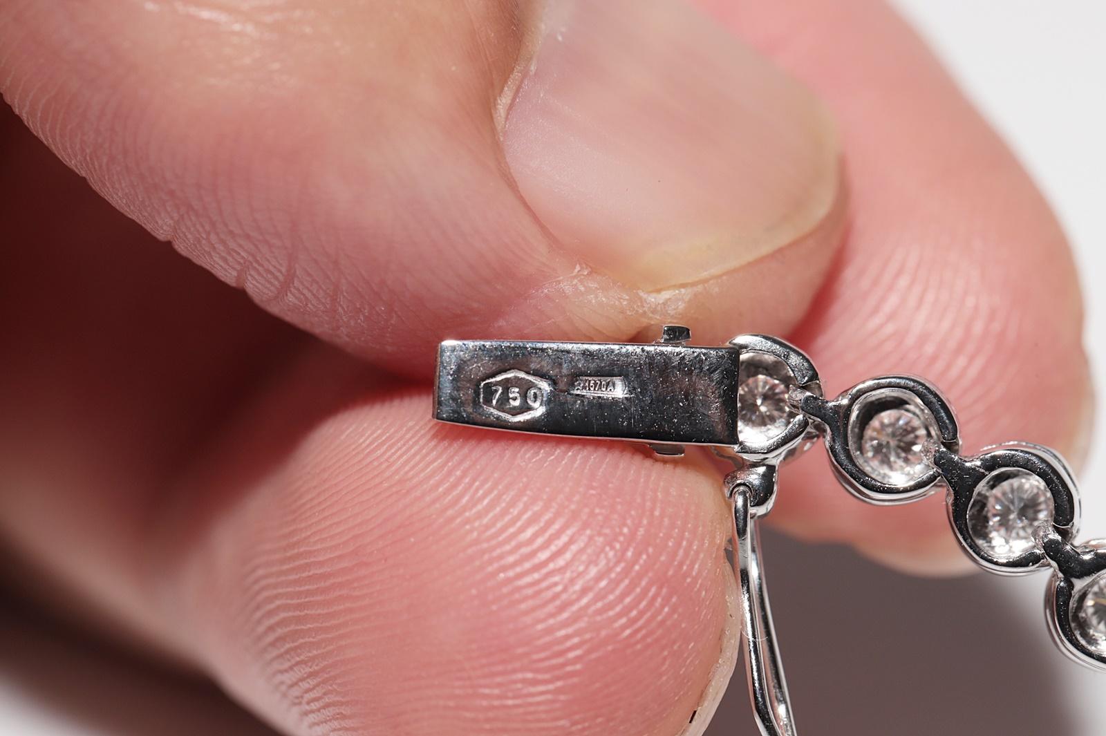 Bracciale da tennis decorato con diamanti naturali in oro 18 ct. d'epoca CIRCA 1980 in vendita 6