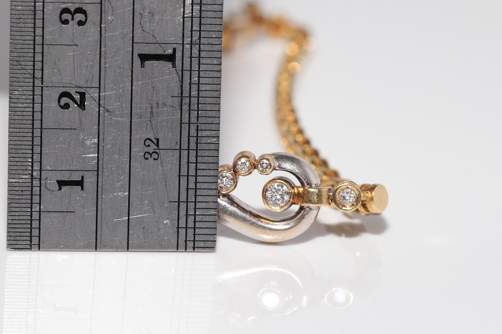 Bracciale da tennis decorato con diamanti naturali in oro 18 ct. d'epoca CIRCA 1980 in vendita 8