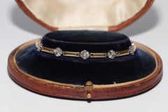 Bracciale da tennis decorato con diamanti naturali in oro 18 ct. d'epoca CIRCA 1980