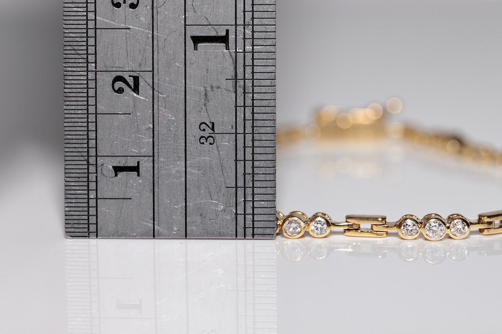 Donna Bracciale da tennis decorato con diamanti naturali in oro 18 ct. d'epoca CIRCA 1980 in vendita