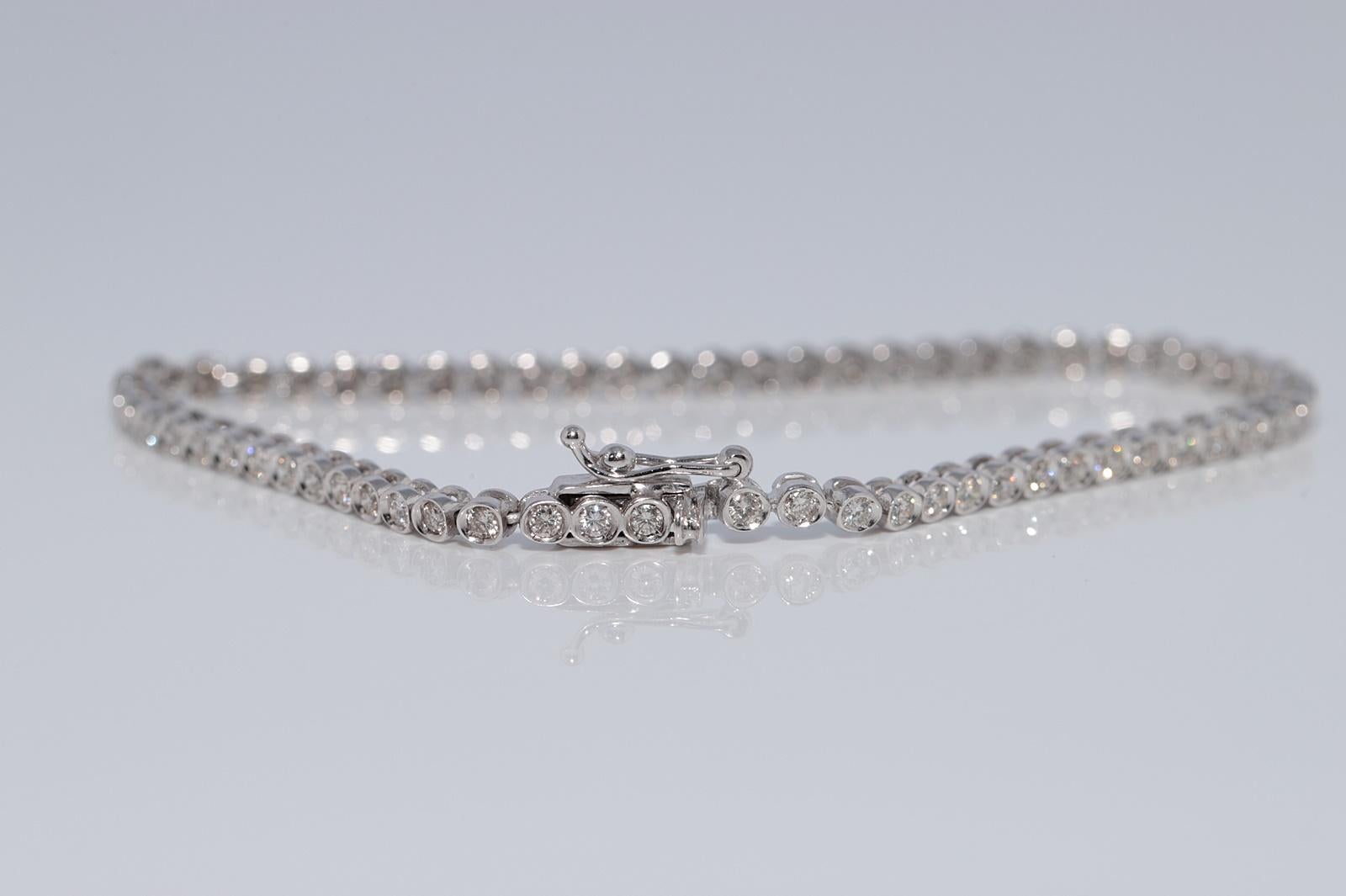 Donna Bracciale da tennis decorato con diamanti naturali in oro 18 ct. d'epoca CIRCA 1980 in vendita