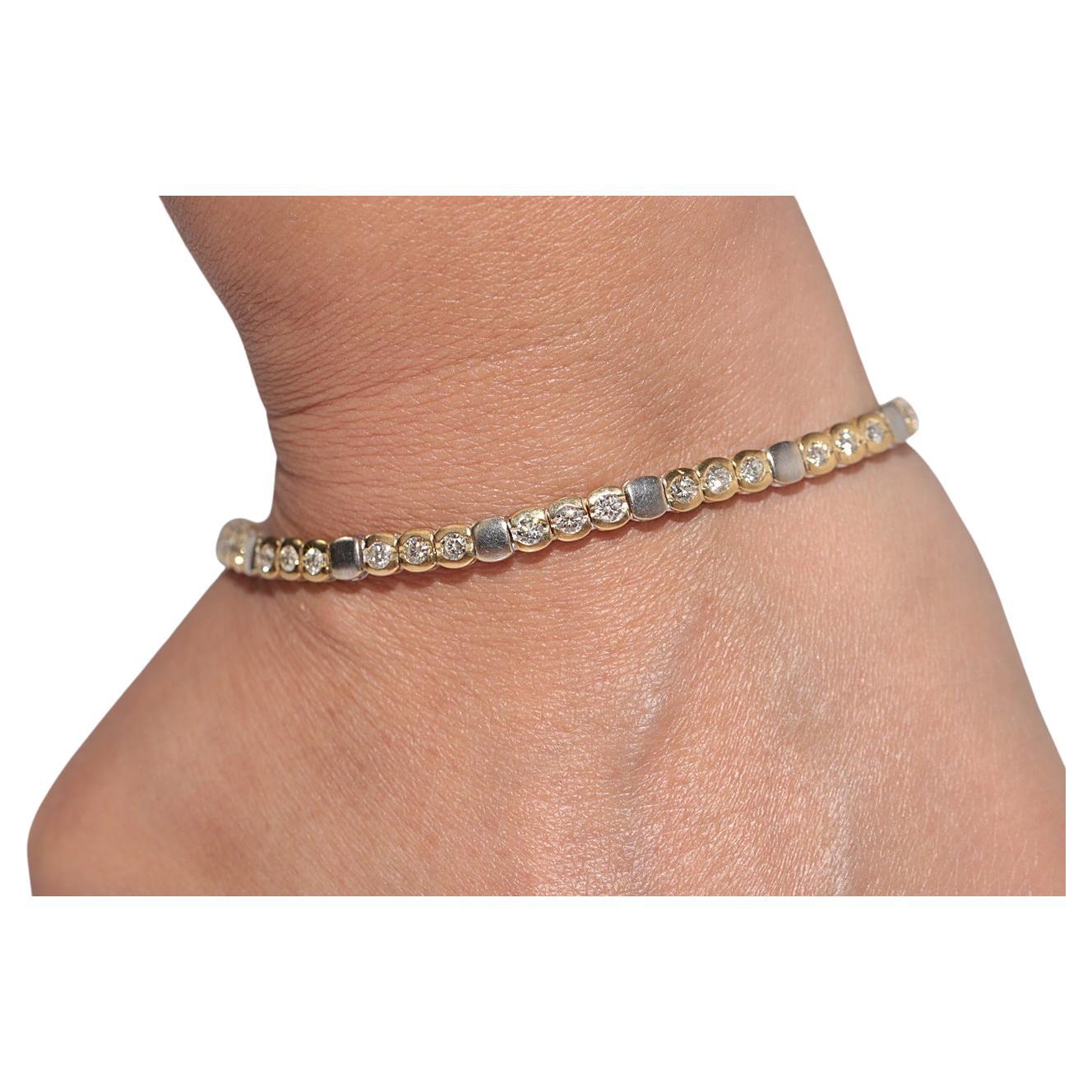 Bracciale da tennis decorato con diamanti naturali in oro 18 ct. d
epoca CIRCA 1980